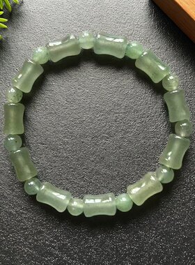 天然东陵玉竹节转运手链情侣款