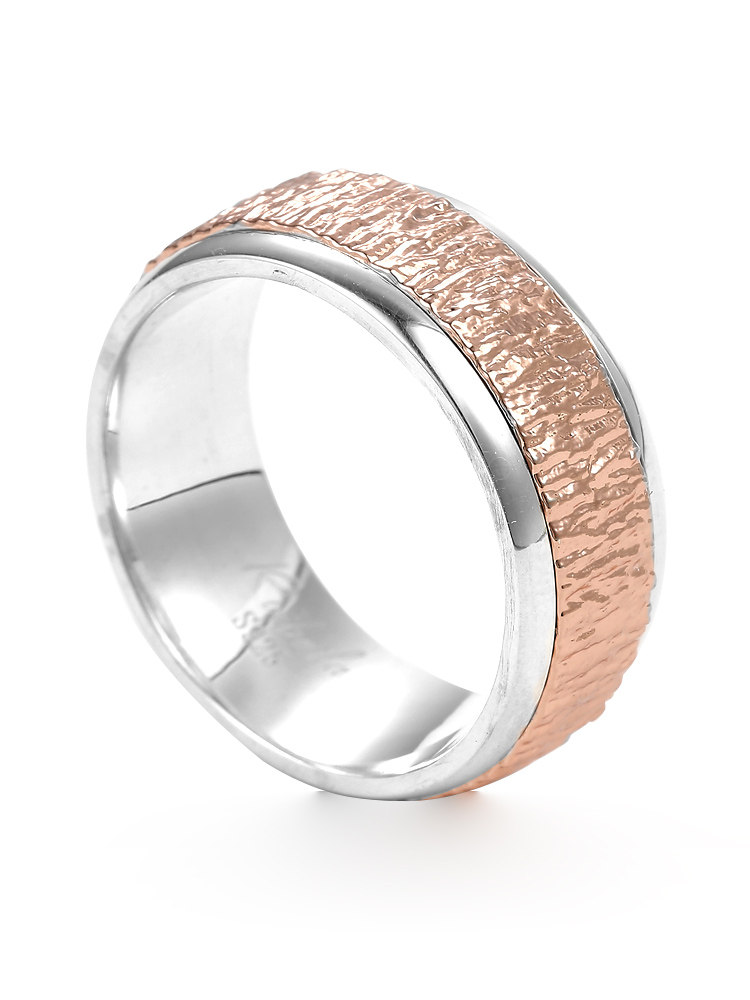 ruibeila可转动树皮纹男女士情侣戒 ruibeila戒指/指环