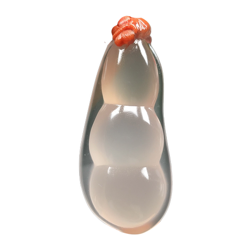 Melinda/梅林达【凝霞】天然南红玛瑙吊坠冰飘俏色福豆连中三元女 - 图3