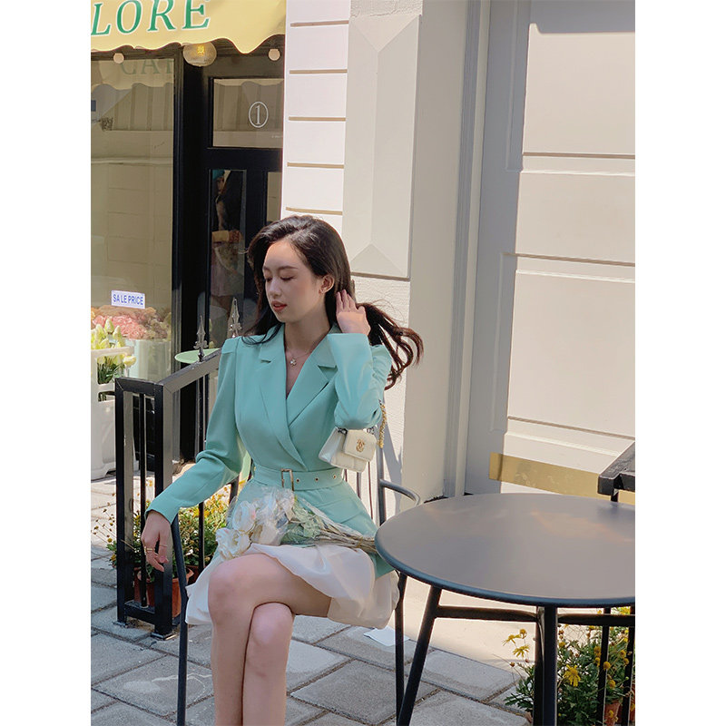 小众设计感西装裙2022春秋感连衣裙 palglg连衣裙