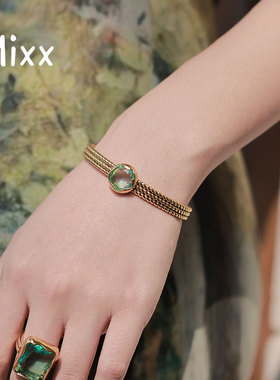 靡诗新款梦境花园时尚精致糖果琉璃手镯开口圈