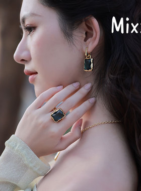 Mixx靡诗梦境花园方糖耳环糖果精耳圈925银针
