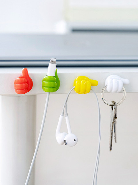 Thumb cable organizer desktop data cable holder