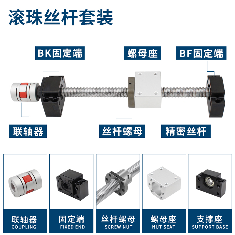 滚珠丝杆副丝杠螺母套装1204 1605 2510 2005 3205 导轨滑台模组