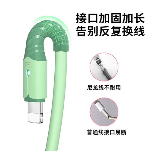 能适车载快充数据线适用苹果华为usb弹簧typec一拖三充电线三合一 - 图1