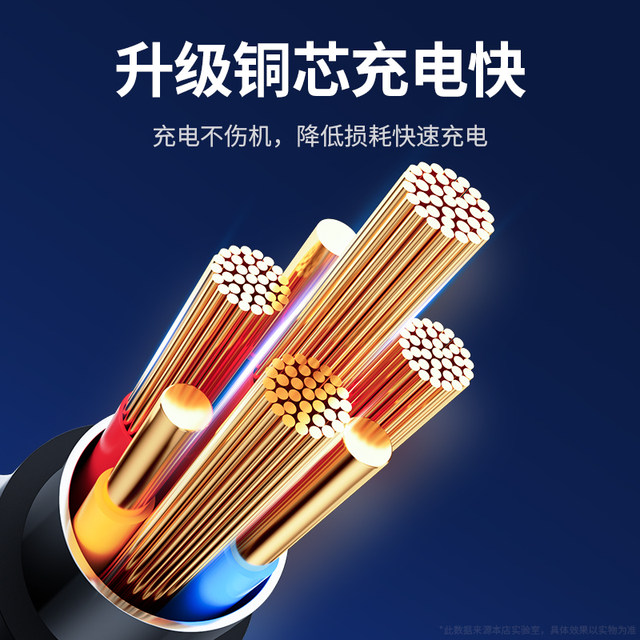 100w three-in-one fast charging data cable charging head set