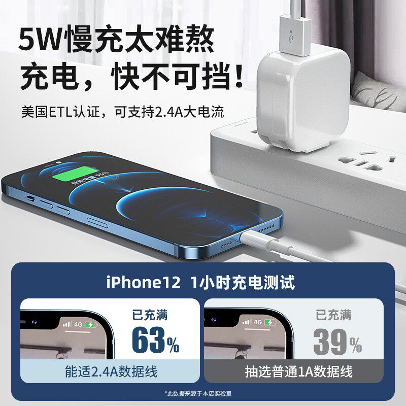 能适充电器适用iPhone14苹果13加长12proMax手机PD快充X数据线XR车载iPad平板6s闪充ios冲2米8p充电线