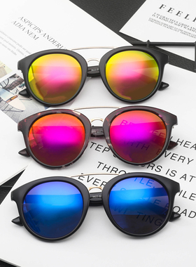 清仓捡漏太阳镜男潮网红墨镜女复古风街拍圆脸防紫外线飞行员眼睛