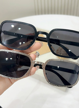 女款太阳镜防紫外线墨镜高级感大脸圆脸复古黑框茶色眼镜素颜神器