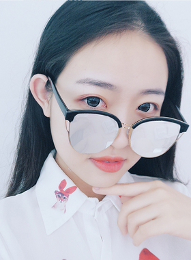 清仓捡漏明星款潮人优雅圆脸女士太阳眼镜韩版金属墨镜男士潮个性