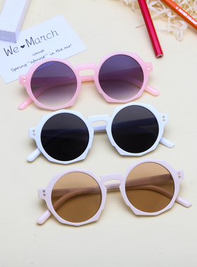 儿童墨镜女童ins街拍眼镜韩版潮复古个性男童时尚太阳镜防紫外线