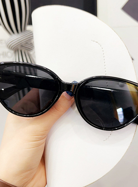 复古猫眼墨镜女韩潮ins网红高级感拍照凹造型防紫外线太阳眼镜潮