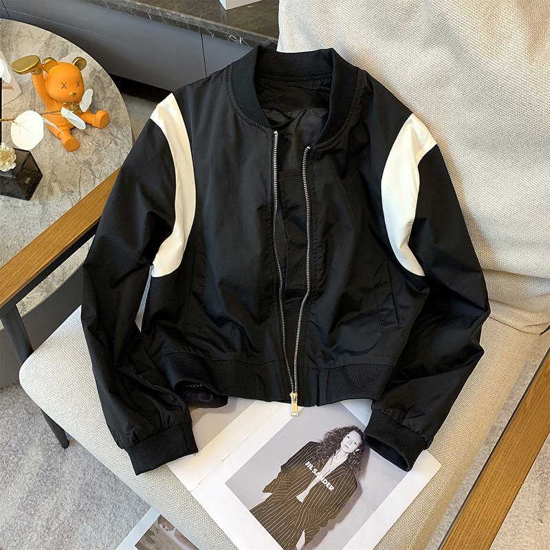 复古港风chic棒球服女2024秋季新款设计感洋气小个子短款夹克外套,淘宝优惠券,粉丝福利购,淘宝优惠卷