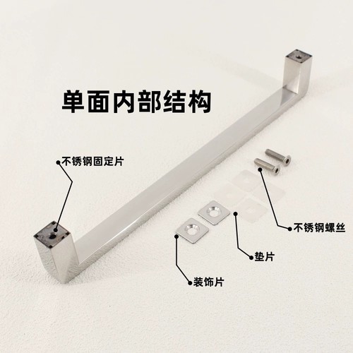 极简小圆角淋浴房拉手304不锈钢浴室拉手移门枪灰黑色卫生间把手 - 图3