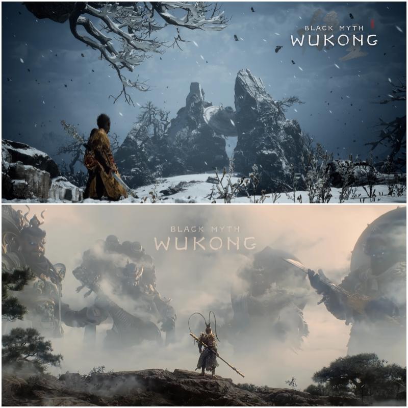 鱼缸背景贴纸画高清图黑神话悟空游戏人物外贴造景装饰图高端定制