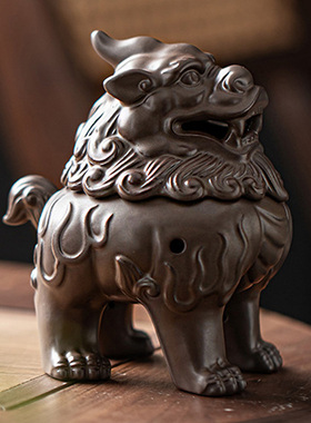 高脚狻猊陶瓷盘香炉倒流香薰炉