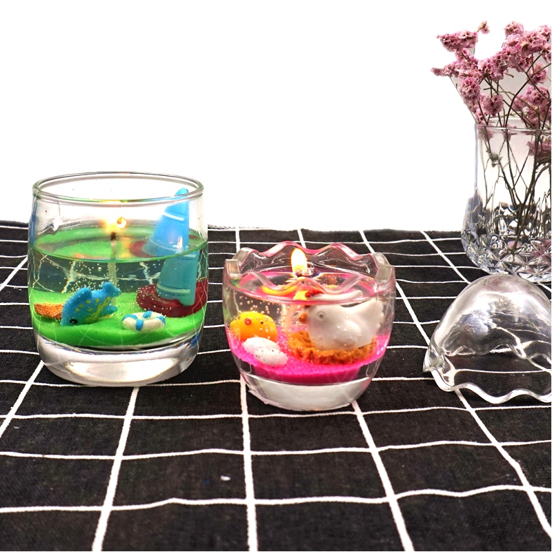 暖场手工蜡烛制作材料包果冻透明蜡烛材料diy 海洋布丁杯材料包 莱喜蜡艺节庆商城 淘优券