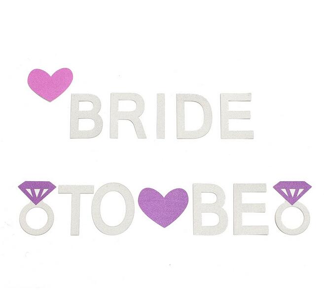 bride to be银色闪粉字母拉花单身派对装饰bachelorette新房布置 - 图3