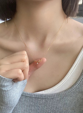 高品项链金带鹿角项链女