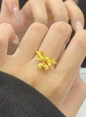 戒指蝴蝶结戒指女可爱可爱女