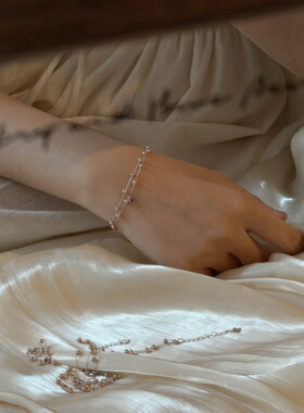 浮光星坠/ s925银淡水天然淡水小米珠手链闺蜜手链