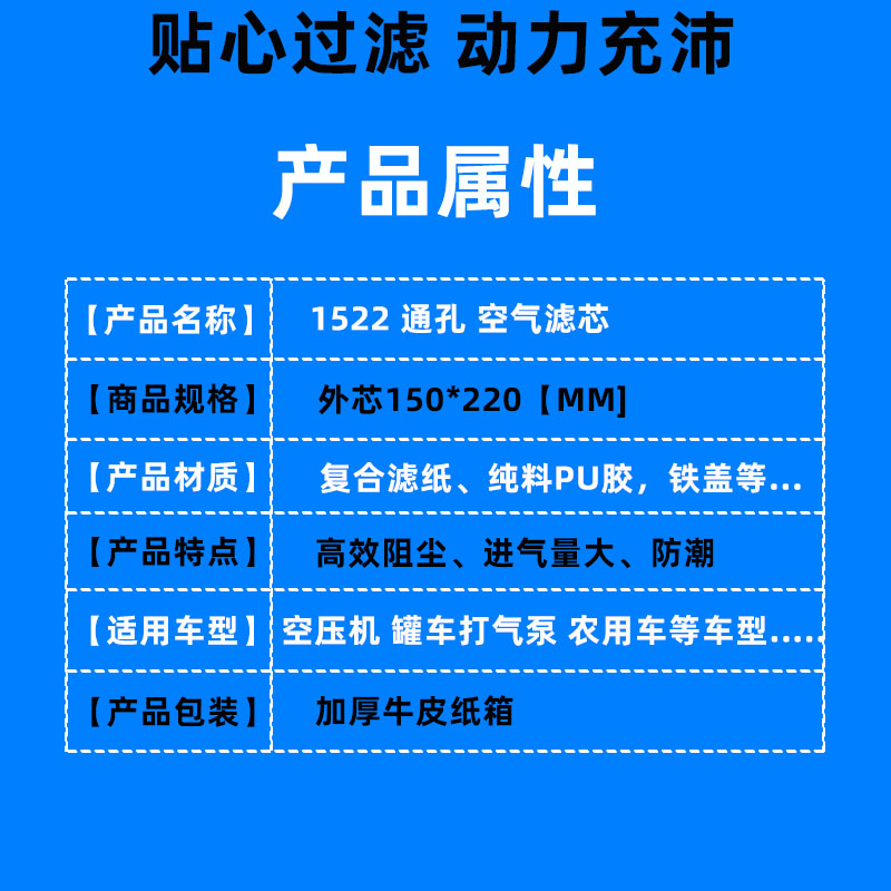 通孔K1521空气滤芯K1522泵车空压机滤芯水泥罐车打气泵压缩机空滤-图0