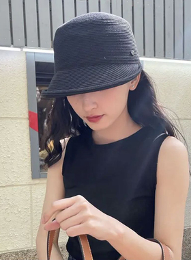 帽子女夏季日系草编短檐防晒
