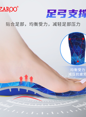 poron缓震运动鞋垫抗扭足弓支撑
