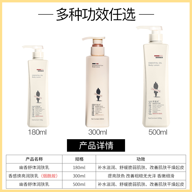 阿道夫胜玉露专卖店阿道夫烟酰胺身体乳女保湿滋润补水润肤乳持久留香体正品1