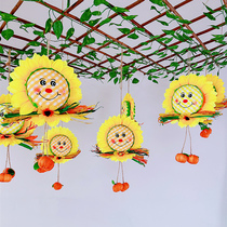 Christmas New Years Day decorations Kindergarten environment Placement classroom corridors ceiling hanging accessories Hanging Accessories Shop Sun Flowers