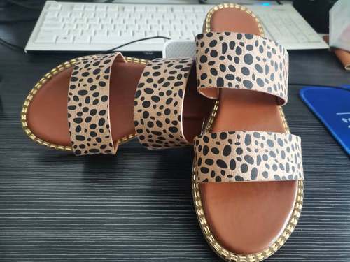 Foreigntrade flat bottomed leopard print casual slippers拖鞋-图2