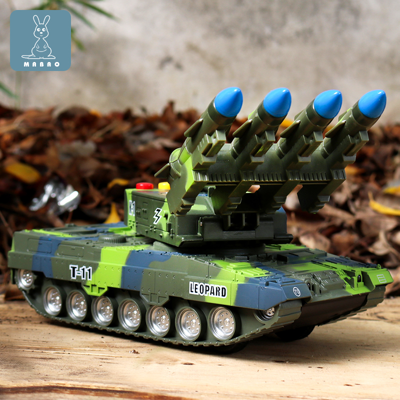 坦克玩具儿童玩具车惯性仿真模型虎式军事装甲导弹车男孩1-2-3岁6