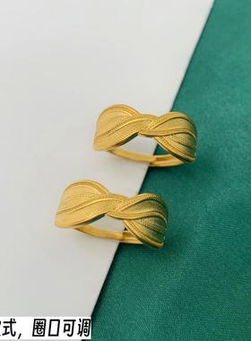 女黄合金个性戒指不掉色