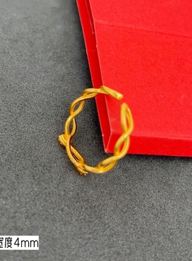 个性生肖蛇戒指男女铜合金包金指环活口越南沙金食指戒指久不褪色