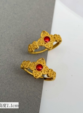 女越南沙金时尚戒指久不掉色