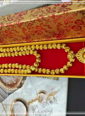 不褪色越南沙金手工观音项链