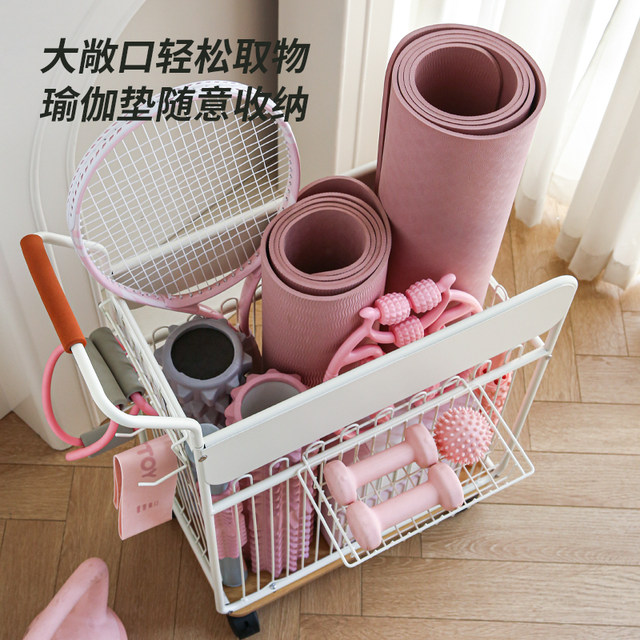 Wrought iron yoga mat storage basket! Fitness equipment storage