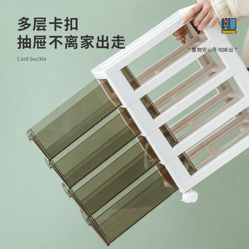 书桌收纳置物架桌下移动书架带轮收纳书柜落地桌底儿童抽屉式多层,淘宝优惠券,粉丝福利购,淘宝优惠卷