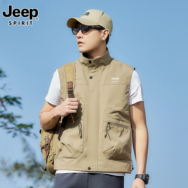吉普钓鱼马甲男士春季户外新款宽松坎肩马夹多口袋工装外穿背心男,淘宝优惠券,粉丝福利购,淘宝优惠卷