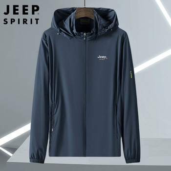 JEEP Ice Silk Sun Protection Clothing Men's Summer Lightweight and Cool Sun Protection Clothing Men's Anti-UV Casual Sports Jacket