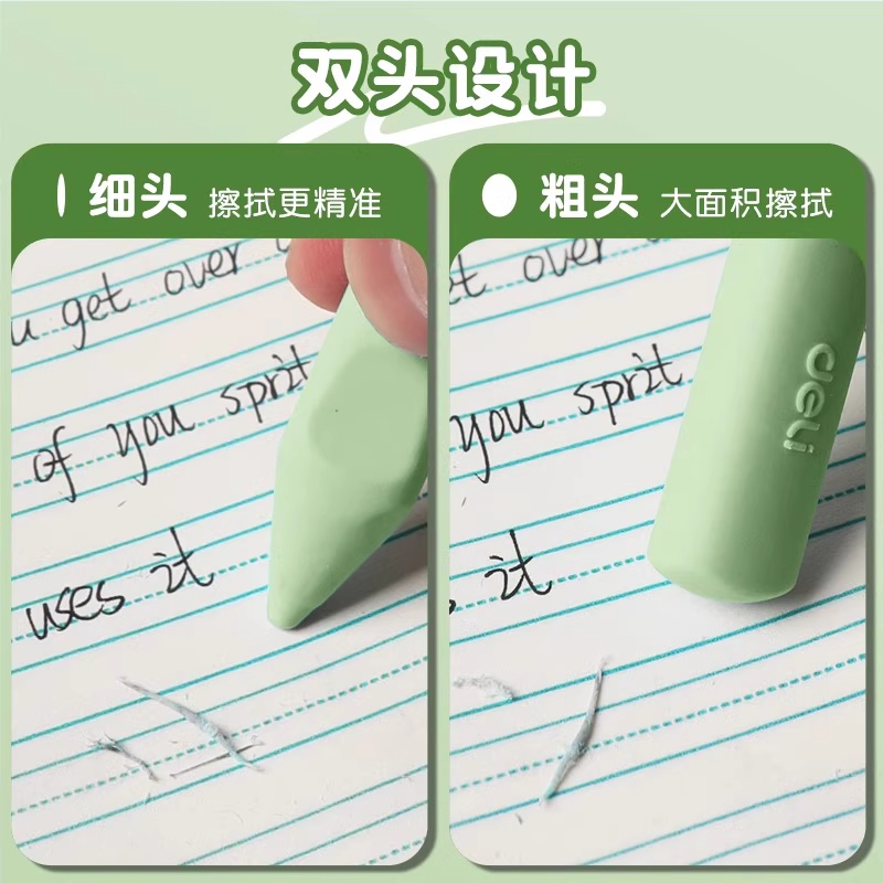 得力洞洞橡皮擦安全无毒小学生专用矫正握姿幼儿园无屑超大号干净不留痕像皮儿童美术象皮擦字成线像笔擦创意 - 图2