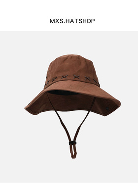 美式复古棕色牛仔帽登山帽