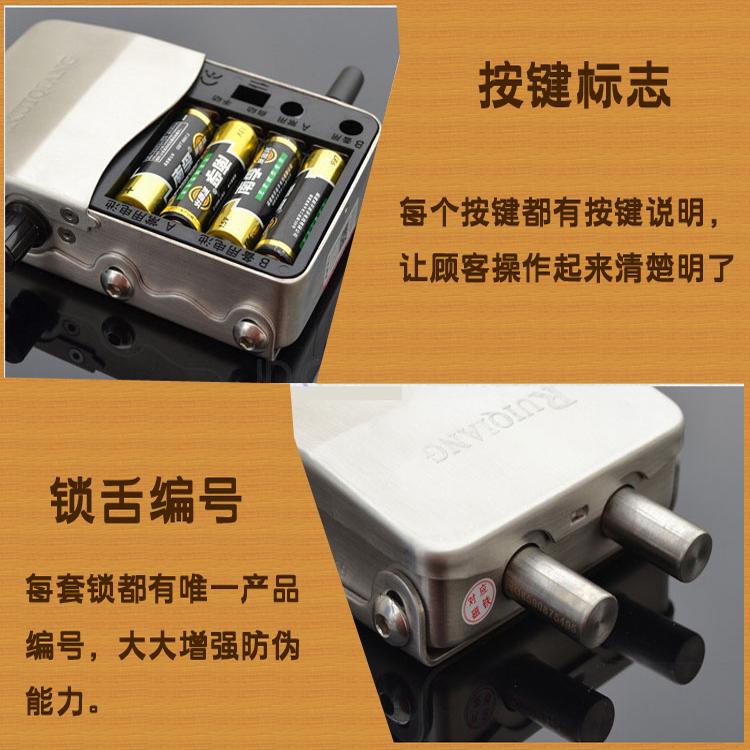 睿强智能遥控防盗锁手机监控电子锁密码锁感应自动上锁无锁眼锁芯