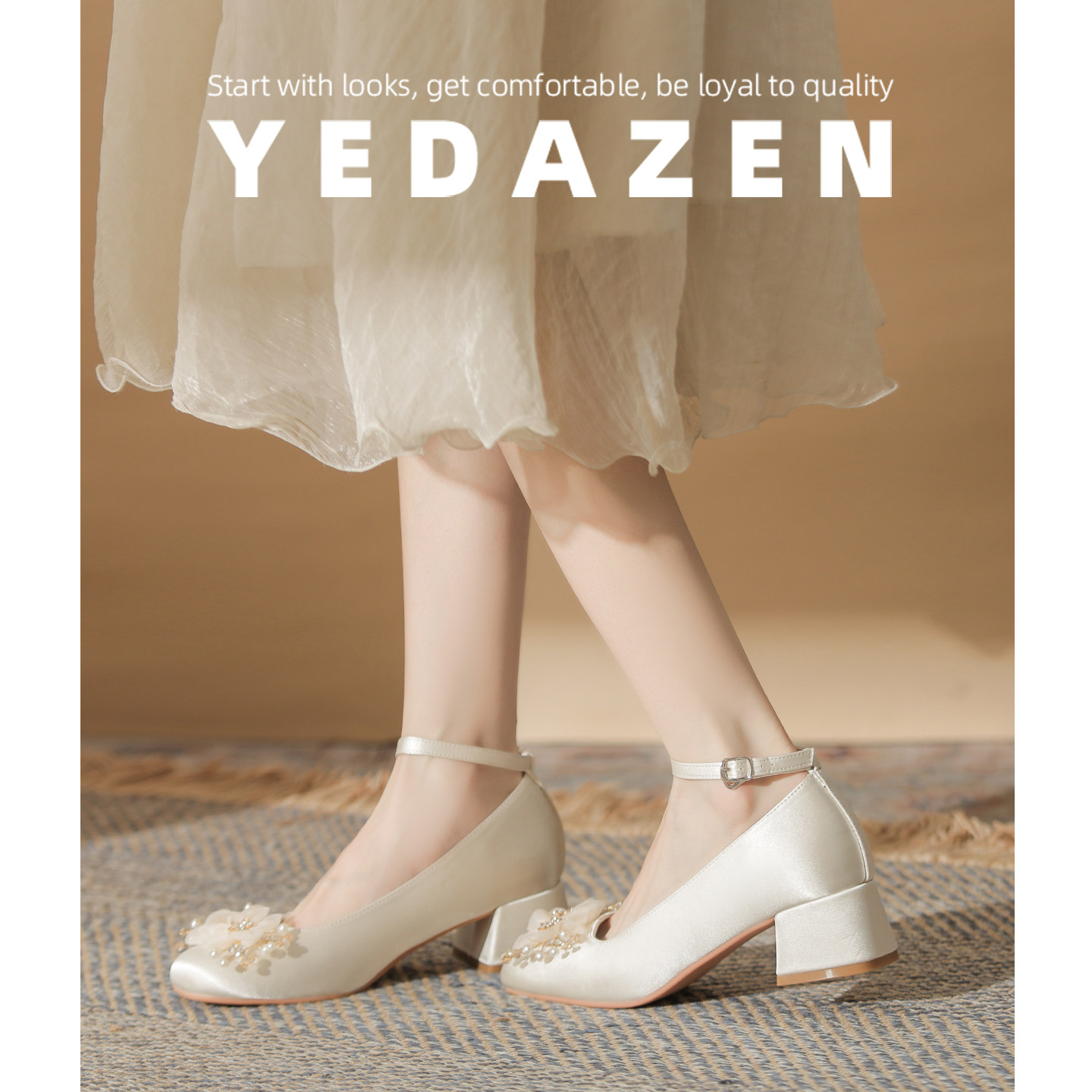 法式玛丽珍高跟鞋粗跟酒红色花朵秀禾婚鞋女2025新款新娘鞋不累脚,淘宝优惠券,粉丝福利购,淘宝优惠卷