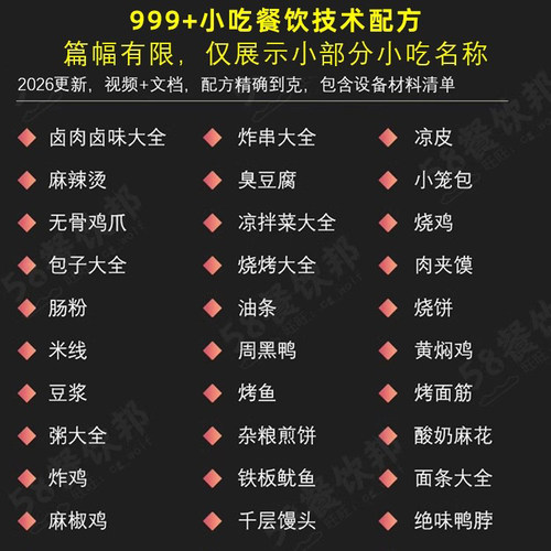 小吃技术配方大全商用网红爆款摆摊火爆项目地摊夜市餐饮美食教程 - 图3