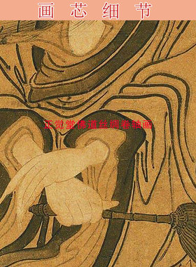 吕洞宾画像吕纯阳祖师古画版八仙人物卷轴画绢布已装裱挂画丝绸画