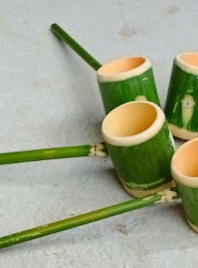 沙水玩具竹筒水勺竹制品