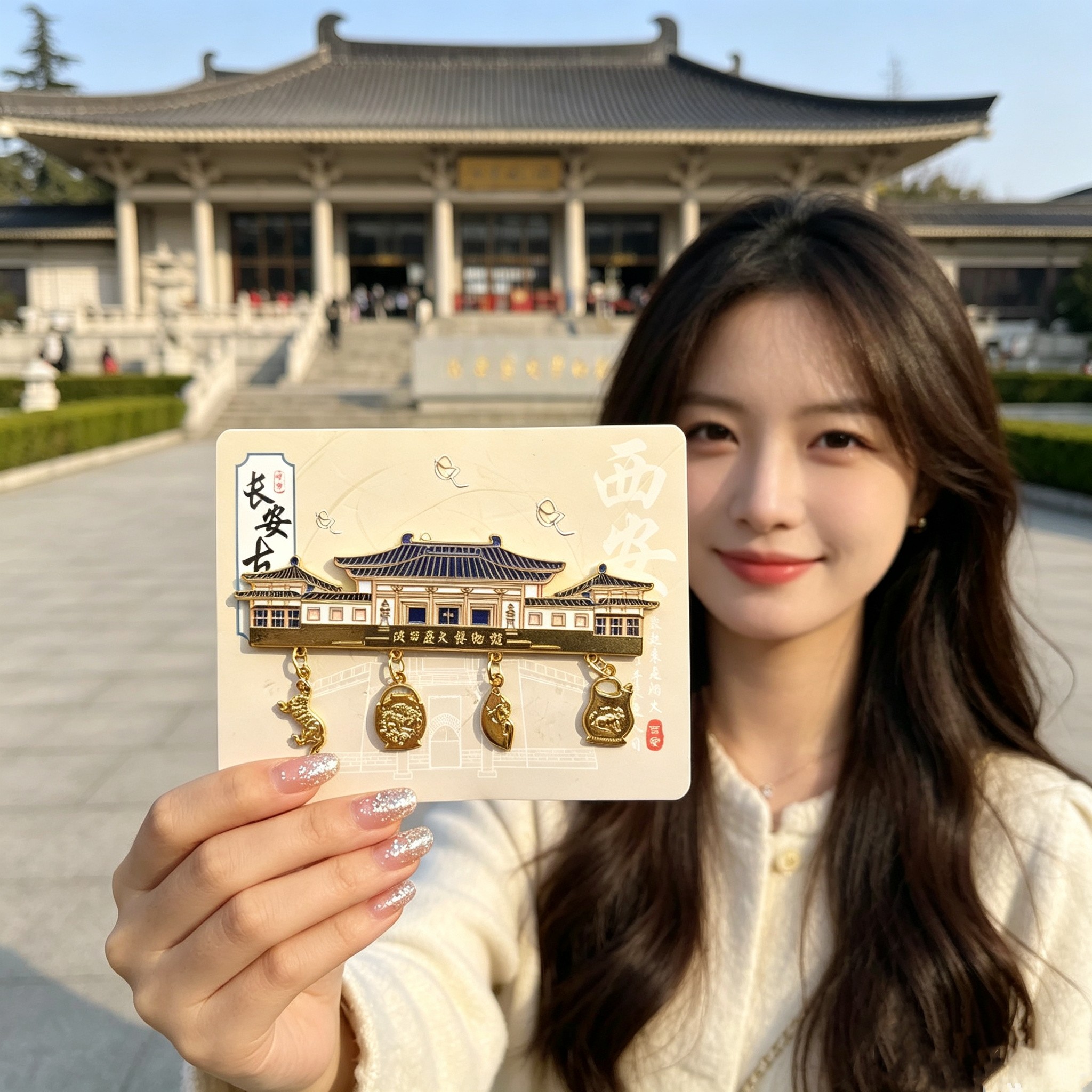 陕西历史博物馆金属冰箱贴西安文创纪念品虎符倒流壶旅游伴手礼
