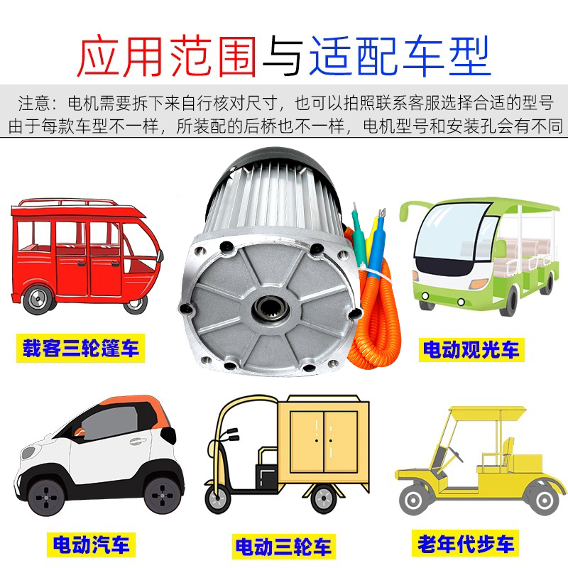 电动三轮车72v高速电机48v大功率方形16齿纯铜1500w2200w3000w - 图2