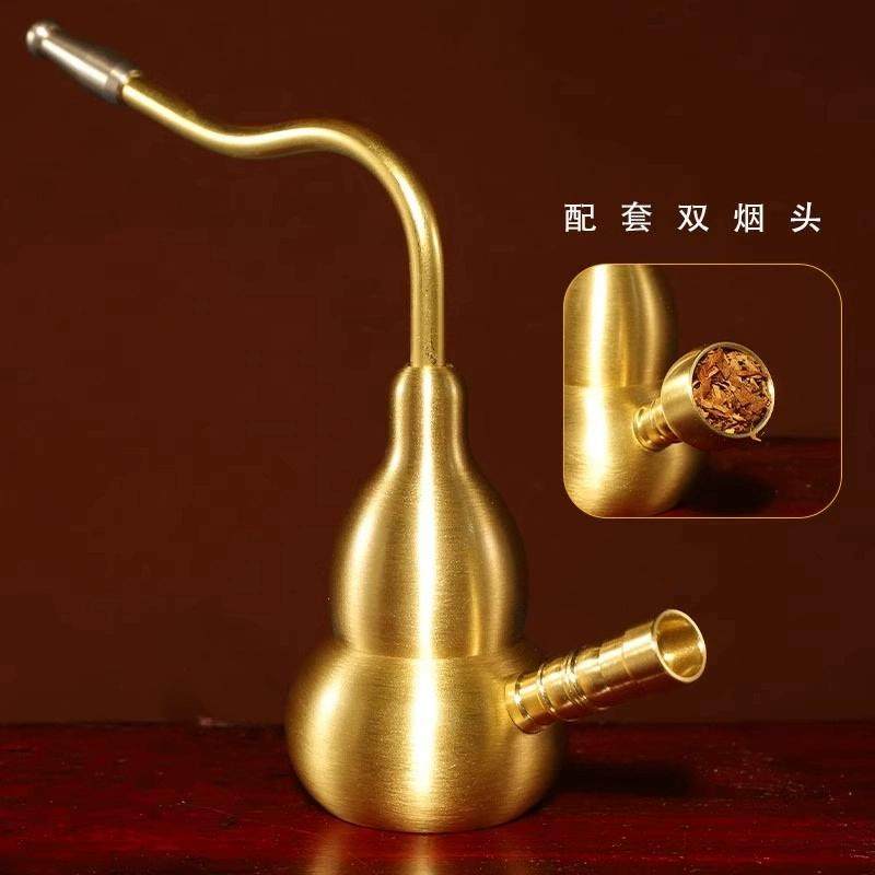 黄铜葫芦水过滤烟斗烟壶两用水过滤黄铜旱烟袋水壶烟斗水插烟摆,淘宝优惠券,粉丝福利购,淘宝优惠卷